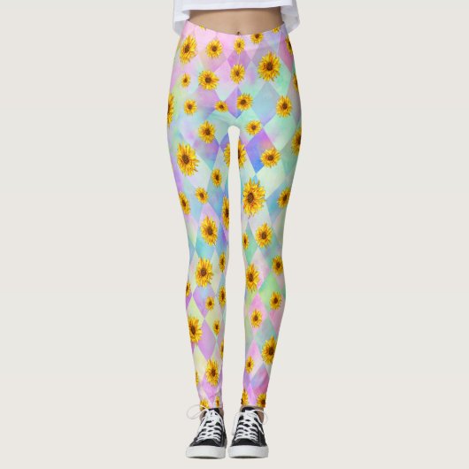 Leggings van Floral Rainbow (Voorkant)