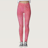 Leggings van Fun Pink en White Geometric Pattern (Voorkant)