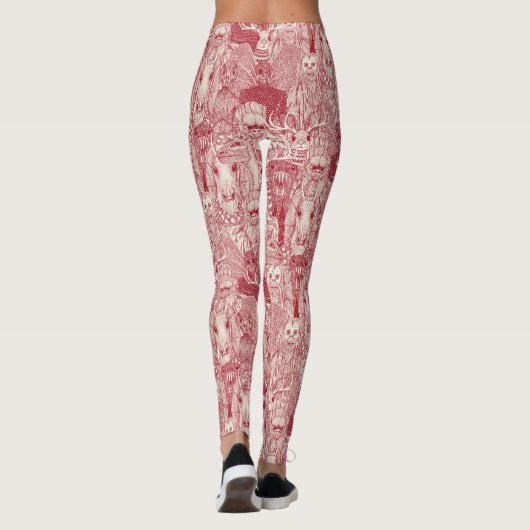leggings van gekcrypte rode parelmolen (Achterkant)
