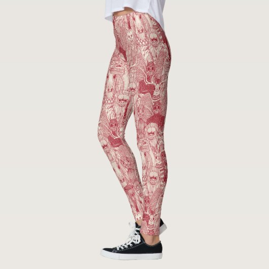 leggings van gekcrypte rode parelmolen (Links)