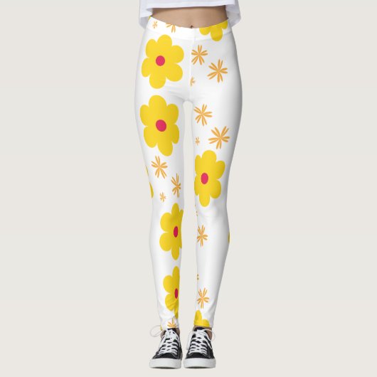 Leggings van gele lentesaffodils (Voorkant)