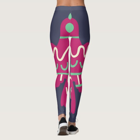 Leggings van geverfde vogels (Achterkant)