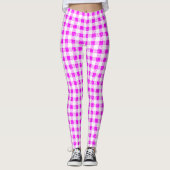 Leggings van Gingham Pink en White Pattern (Voorkant)