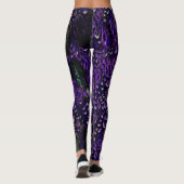 Leggings van gothische Paarse veren (Achterkant)
