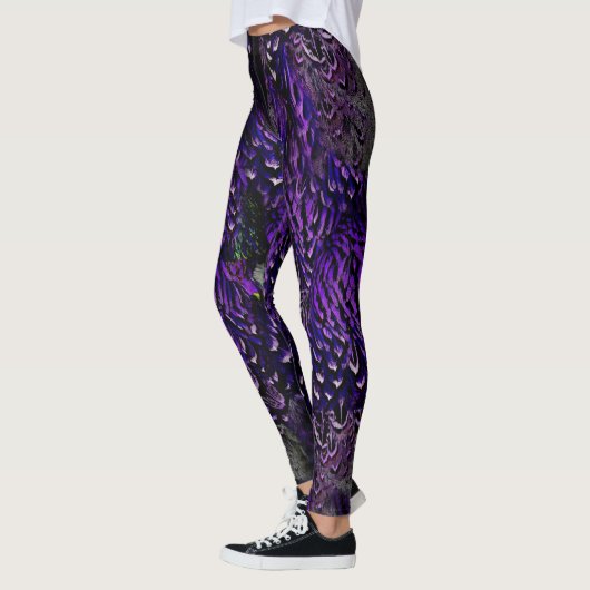 Leggings van gothische Paarse veren (Links)