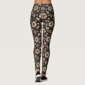 Leggings van gouden/bruine Floral vrouwen (Achterkant)