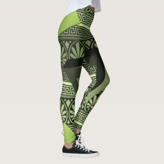 leggings van groene driehoekige zwarte vrouwen (Rechts)