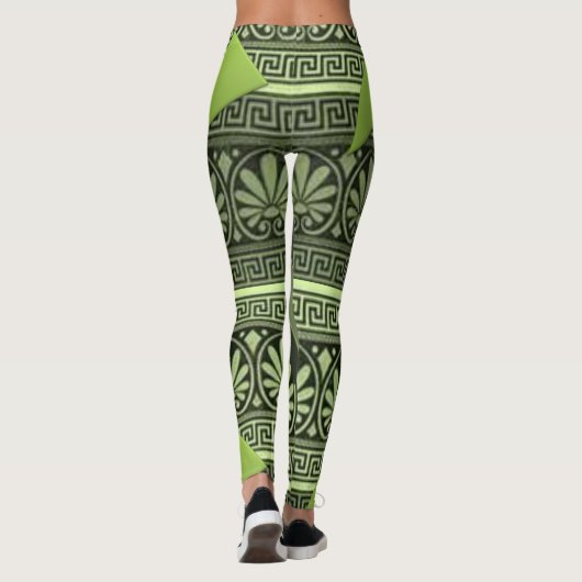 leggings van groene driehoekige zwarte vrouwen (Achterkant)