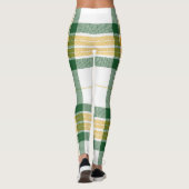 Leggings van groene en gele tartan (Achterkant)