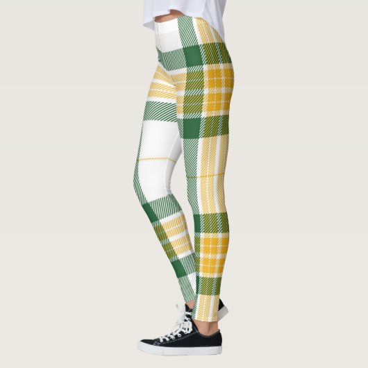 Leggings van groene en gele tartan (Links)