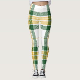 Leggings van groene en gele tartan