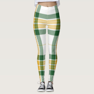 Leggings van groene en gele tartan
