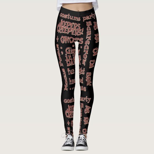 Leggings van Halloween Black Oranje Costume Party (Voorkant)