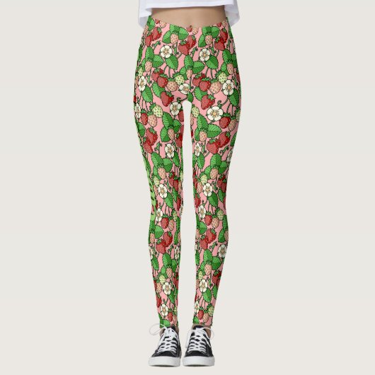 Leggings van het Aardbeienpatroon (Voorkant)