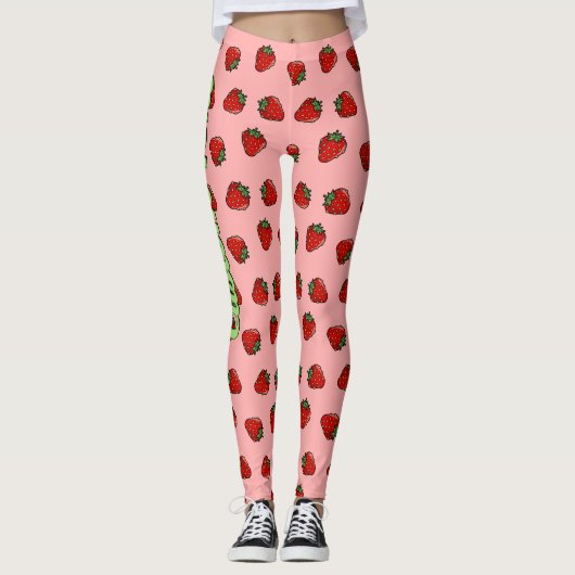 Leggings van het Aardbeienpictogram (Voorkant)