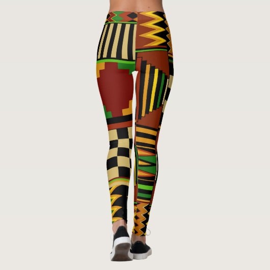 Leggings van het Afrikaanse Tribal Kente Design (Achterkant)