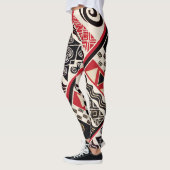 Leggings van het Afrikaanse Tribale Rode Zwart (Links)