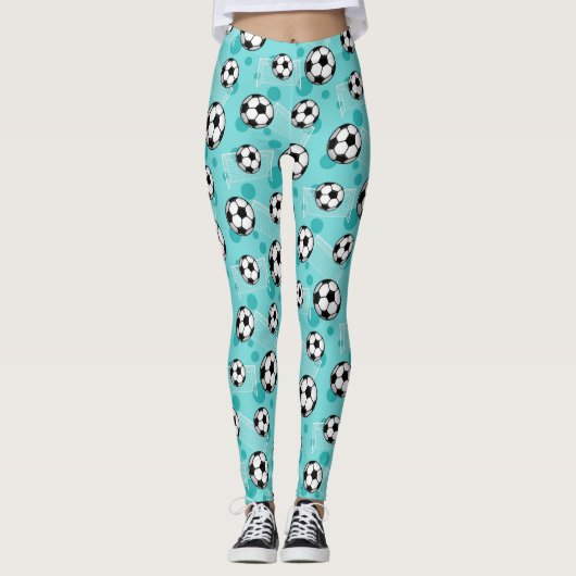 leggings van het Blauwgroen Patroon van het voetba (Voorkant)