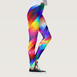 Leggings van het Bright Rainbow Checker Pattern