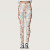 Leggings van het Crème-Blauwe Patroon van de Paisl (Voorkant)