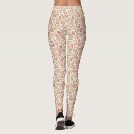 Leggings van het crème-bruin paisleypatroon (Achterkant)