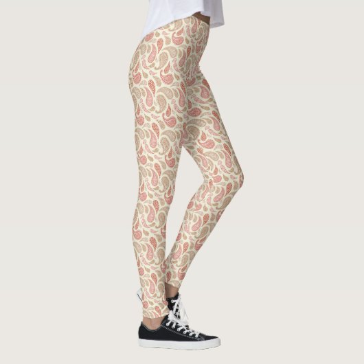 Leggings van het crème-bruin paisleypatroon (Rechts)