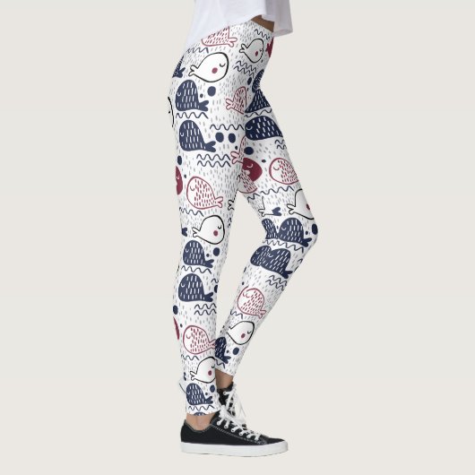 Leggings van het Cute Fish Pattern-patroon (Rechts)