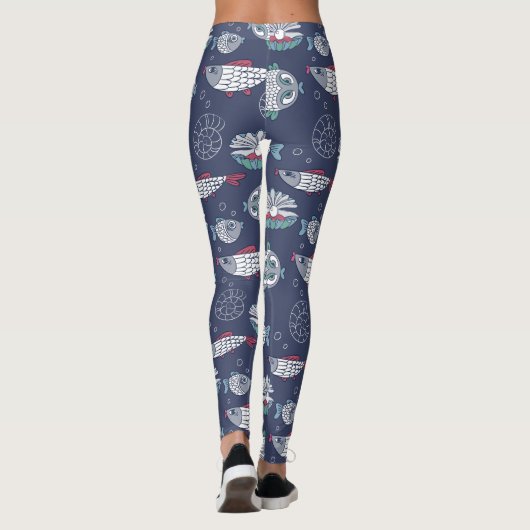 Leggings van het Cute Fish Pattern-patroon (Achterkant)