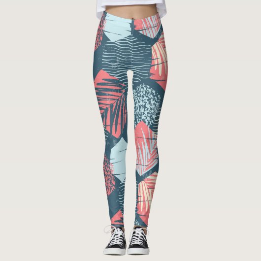 Leggings van het Cute Surf Wave Pattern (Voorkant)