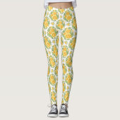 Leggings van het gele rozenpatroon (Voorkant)