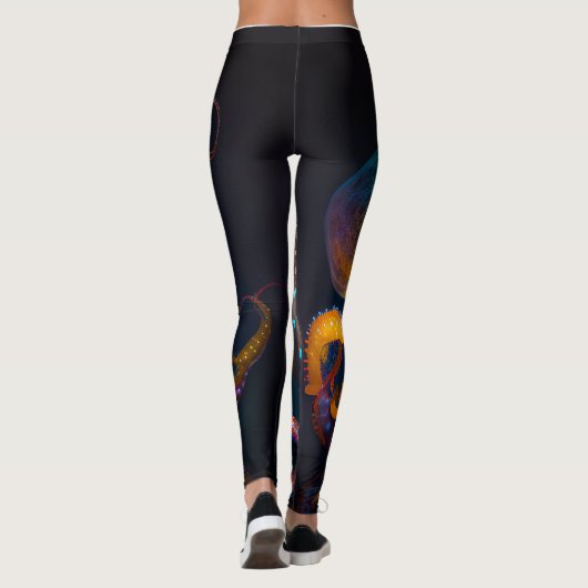 Leggings van het gloeiend Octopus (Achterkant)