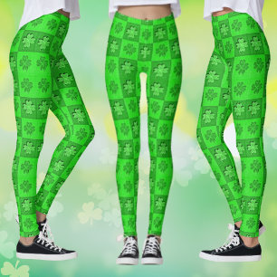Leggings van het Green Three Leaf Clover Shamrock 