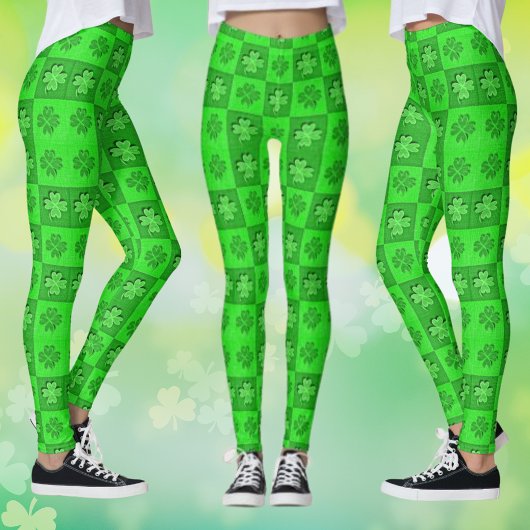 Leggings van het Green Three Leaf Clover Shamrock