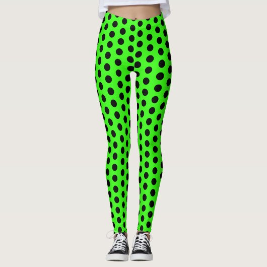 Leggings van het groene en zwarte poolpuntenpatroo (Voorkant)