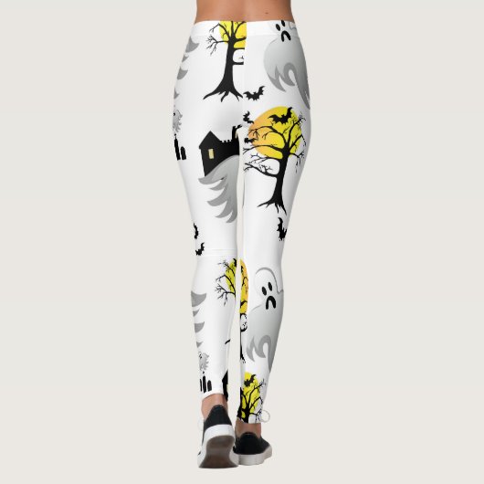 Leggings van het halloween Haunted House-patroon (Achterkant)