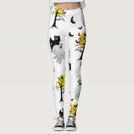 Leggings van het halloween Haunted House-patroon