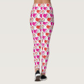 Leggings van het Hart Rood- en Roze Polka Dot Patt (Achterkant)