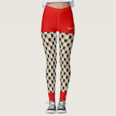 Leggings van het honkbalteam met Fake Red Shorts (Voorkant)