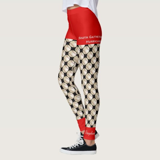 Leggings van het honkbalteam met Fake Red Shorts (Links)
