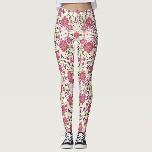 Leggings van het klassieke florvormige florale pat (Voorkant)