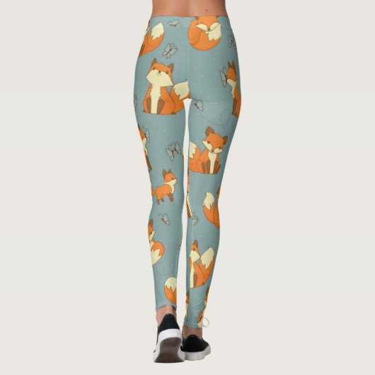 Leggings van het Kleine Fox Pattern-cute (Achterkant)