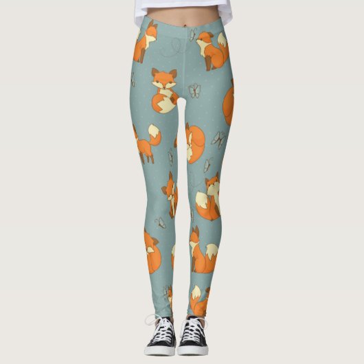 Leggings van het Kleine Fox Pattern-cute (Voorkant)