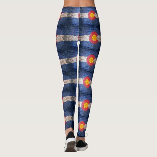 Leggings van het kleurenbaksteenpatroon (Achterkant)