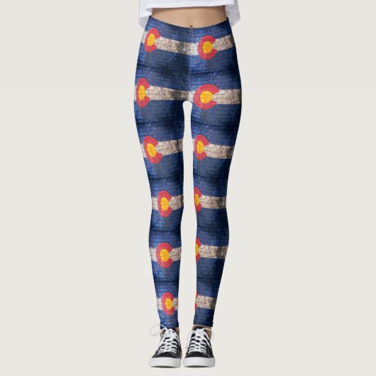 Leggings van het kleurenbaksteenpatroon (Voorkant)