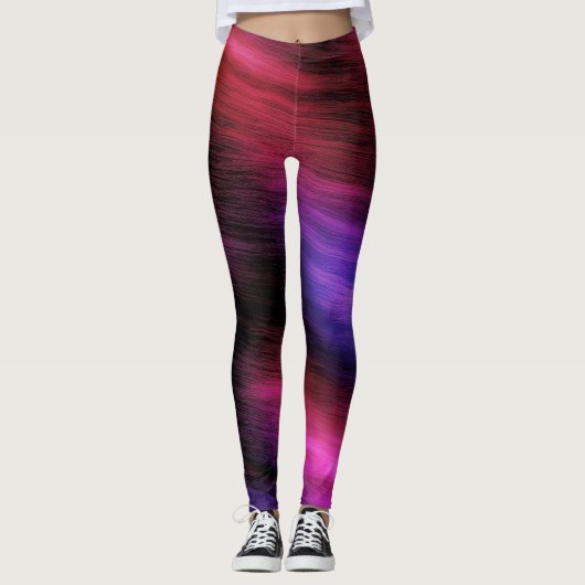 Leggings van het kleurrijke golfpatroon (Voorkant)