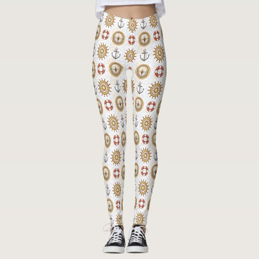 Leggings van het Nautical Pattern (Voorkant)