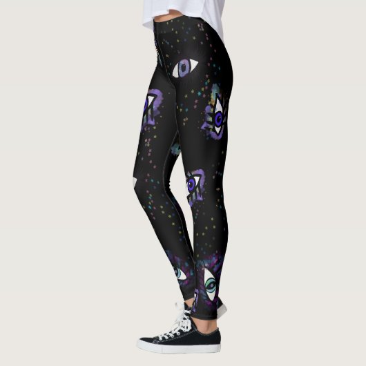 Leggings van het oogje van de zwarte ogen (Links)
