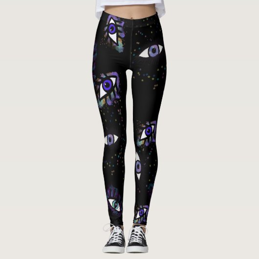 Leggings van het oogje van de zwarte ogen (Voorkant)