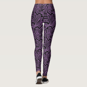 Leggings van het Paarse en Zwarte Patroon