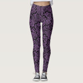 Leggings van het Paarse en Zwarte Patroon (Voorkant)